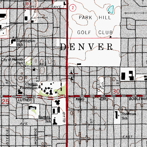 Topographic Map of Northeast Denver Islamic Center, CO