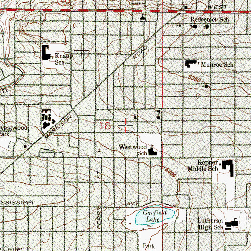 Topographic Map of Saint Anthony of Padua Catholic Church, CO