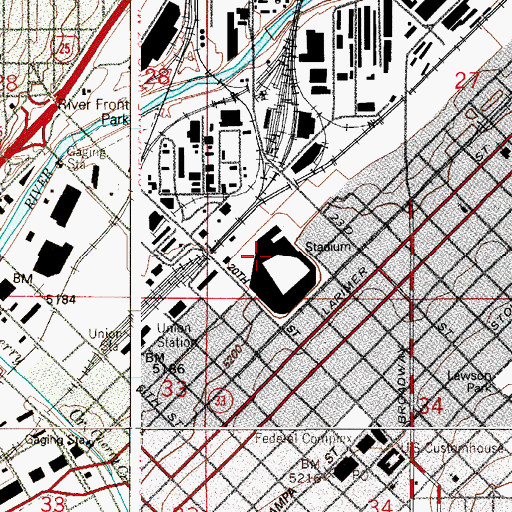 Topographic Map of Coors Field, CO