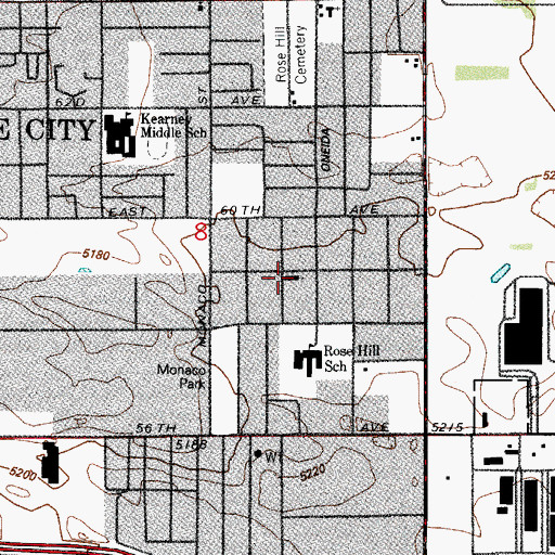 Topographic Map of Denver United Christian Liberty Evangelical Church, CO