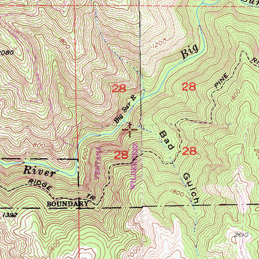Topographic Map of Bad Gulch, CA