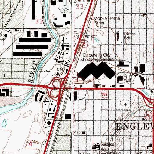 Topographic Map of Museum of Outdoor Arts, CO