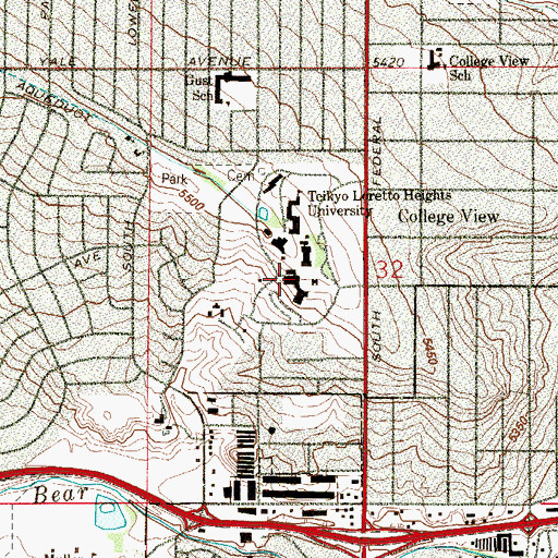 Topographic Map of May Bonfils Stanton Library, CO