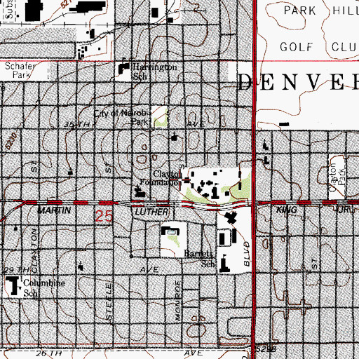 Topographic Map of Saint Elizabeth's School, CO