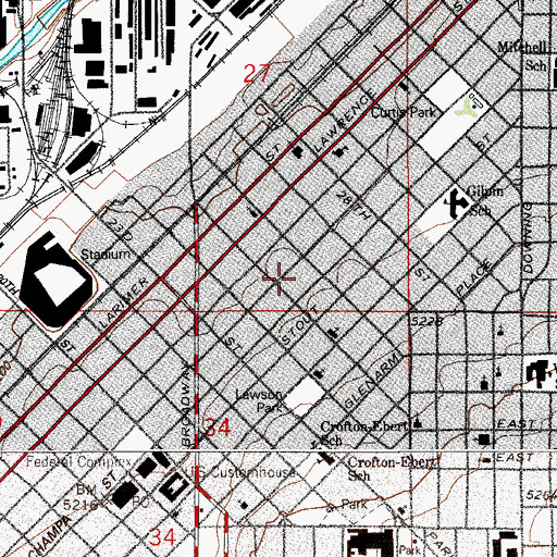 Topographic Map of Montessori Academy of Colorado, CO