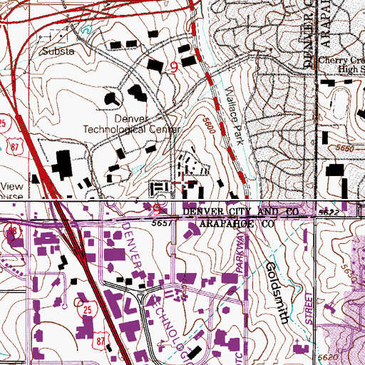 Topographic Map of Montessori at the Marina, CO