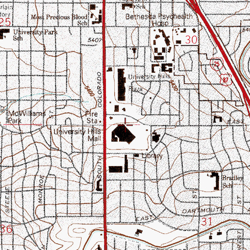 Topographic Map of Stacey's Hallmark Contract Postal Unit, CO