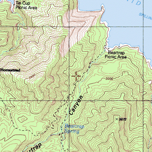 Topographic Map of Bailey Trail, CA