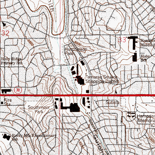 Topographic Map of Tamarac Ace Hardware Post Office, CO