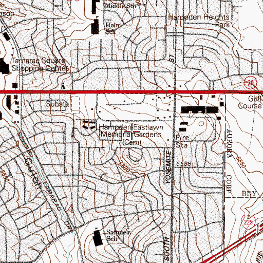 Topographic Map of Sullivan Post Office, CO