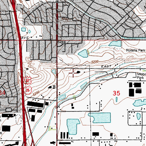 Topographic Map of Welby Montessori School, CO