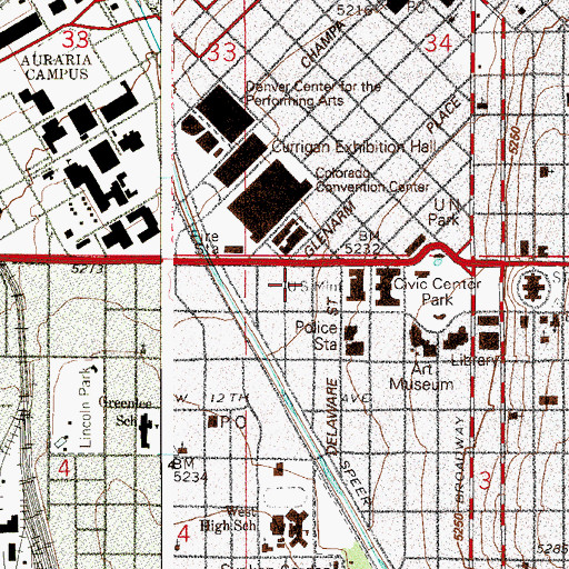 Topographic Map of Lindsey - Flanigan Courthouse, CO