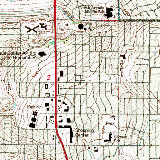 Topographic Map of Arvada Church of God, CO