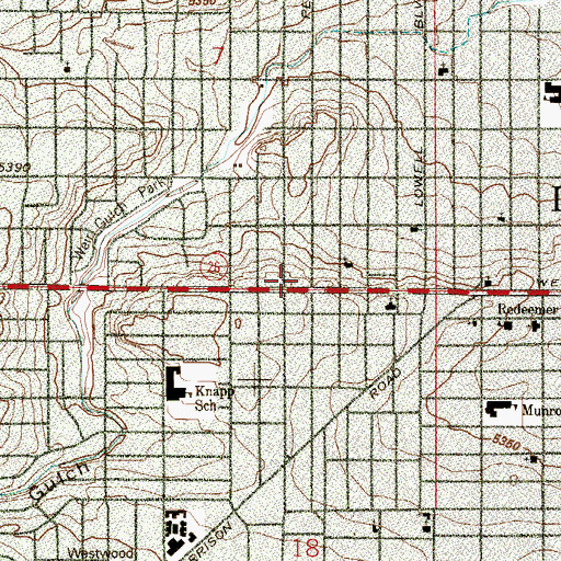 Topographic Map of Denver West Seventh - day Adventist Church, CO