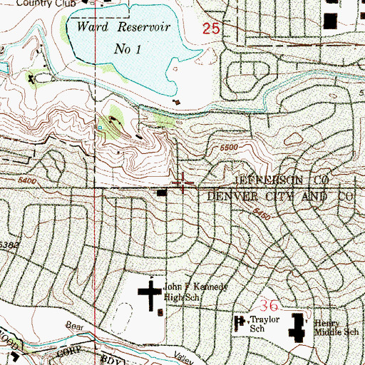 Topographic Map of Atonement Lutheran Church, CO