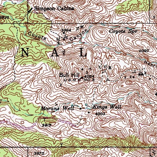 Topographic Map of Bull Hill, AZ