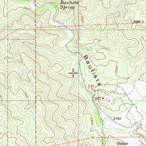 Topographic Map of Baisley Creek, CA