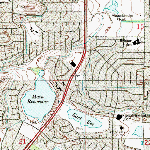 Topographic Map of Grace Covenant Church, CO