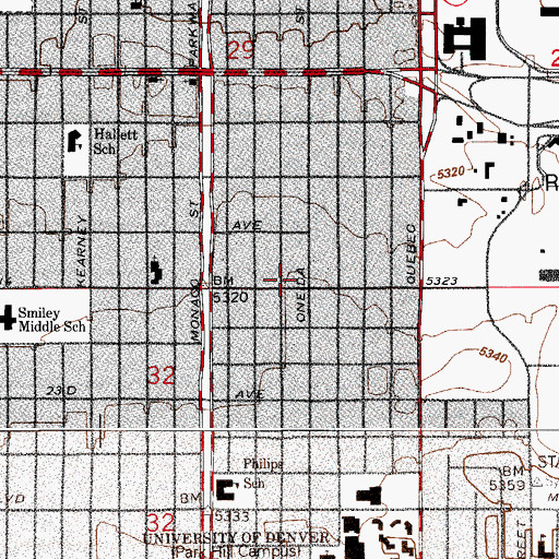Topographic Map of Antioch Church of God in Christ, CO