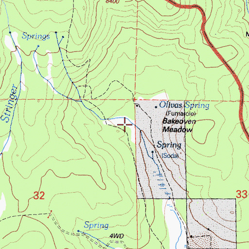 Topographic Map of Bakeoven Meadow, CA