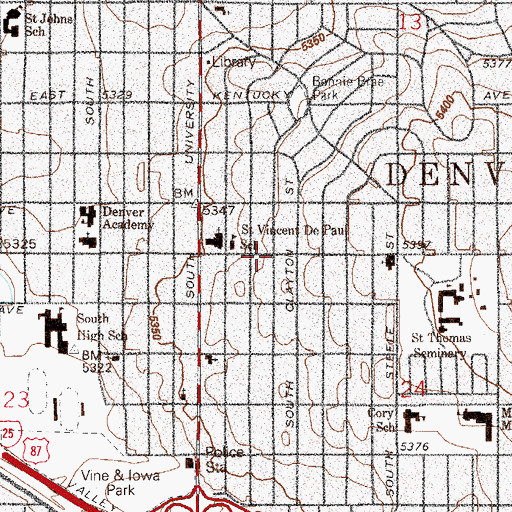 Topographic Map of Holy Protection of the Mother of God Byzantine Catholic Church, CO