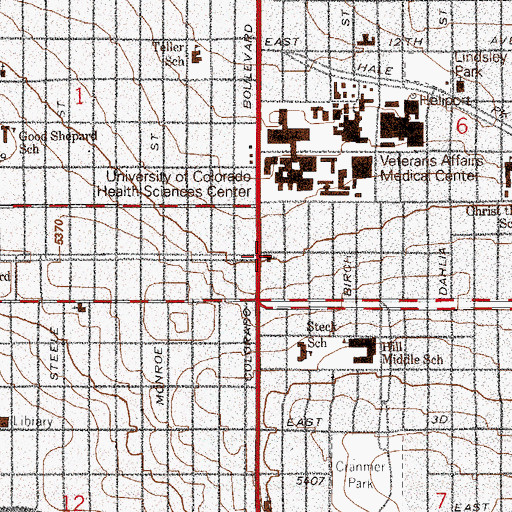 Topographic Map of Christ Church United Methodist, CO