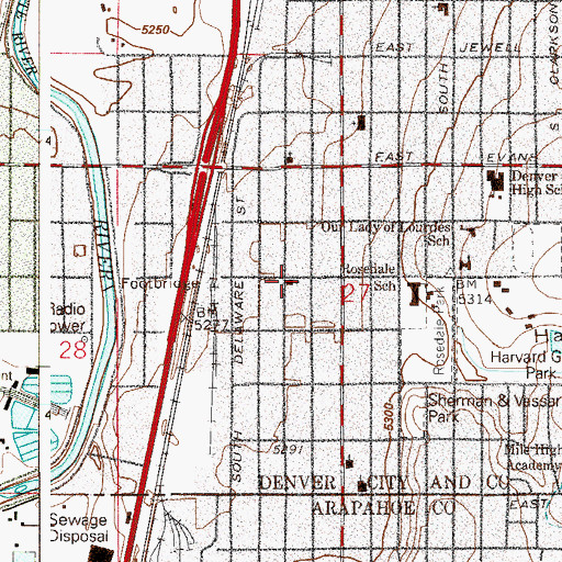 Topographic Map of Grace Bible Fellowship, CO