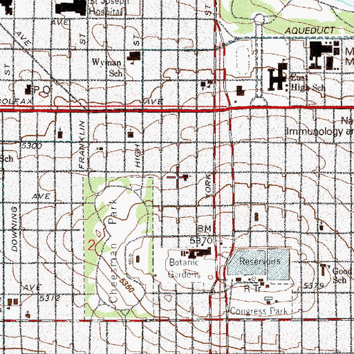Topographic Map of Saint Barnabas Episcopal Church, CO
