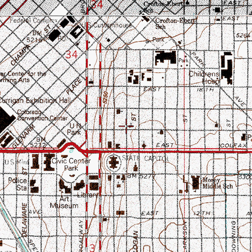 Topographic Map of Saint Paul Lutheran Church, CO