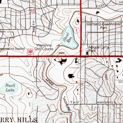Topographic Map of Denver First Church of the Nazarene, CO