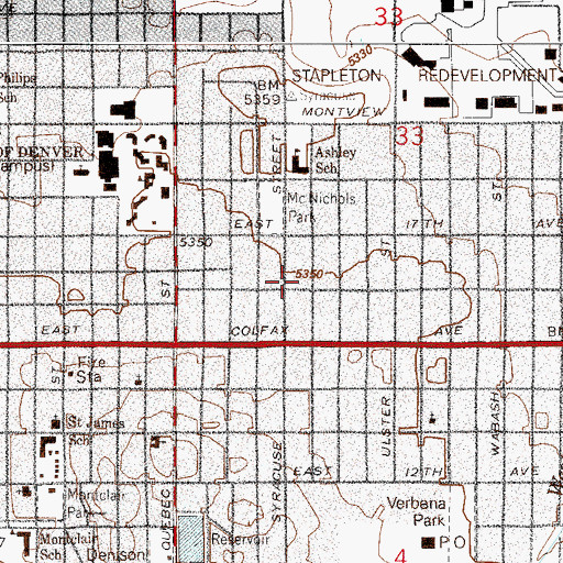 Topographic Map of Zion Temple Pentecostal Apostolic Church, CO
