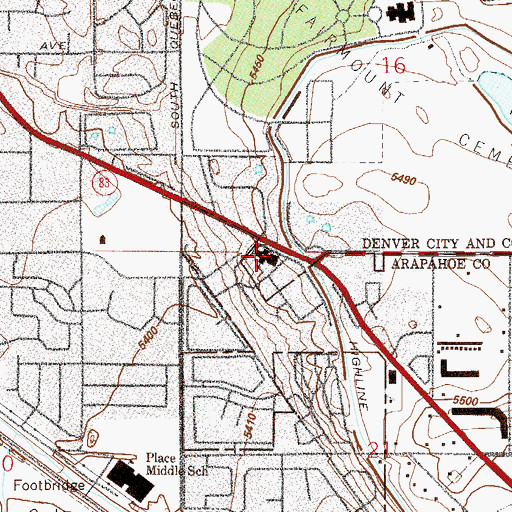 Topographic Map of Galilee Baptist Church, CO