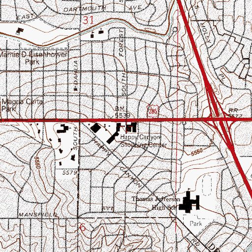 Topographic Map of Temple Sinai, CO