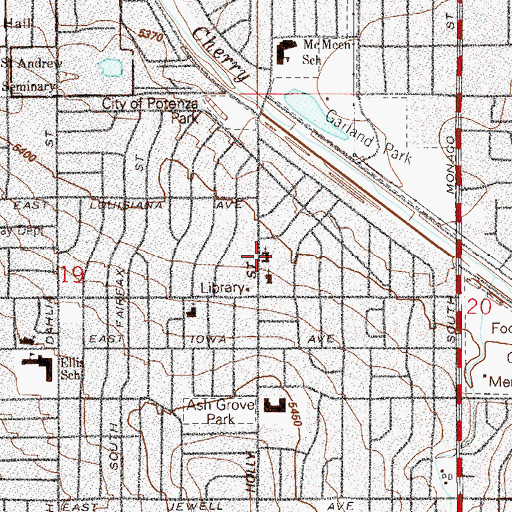 Topographic Map of Calvary Presbyterian Church, CO