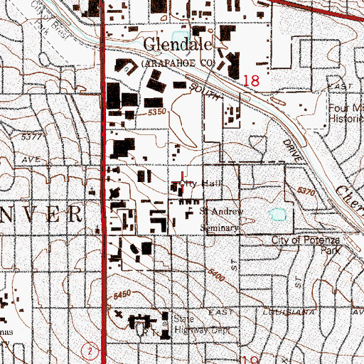 Topographic Map of Infinity Park Stadium Pitch, CO
