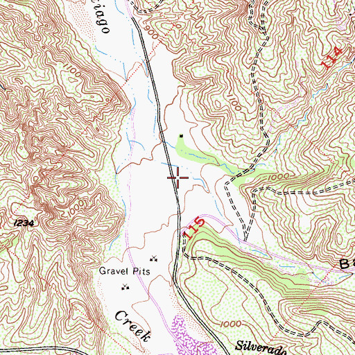 Topographic Map of Baker Canyon, CA