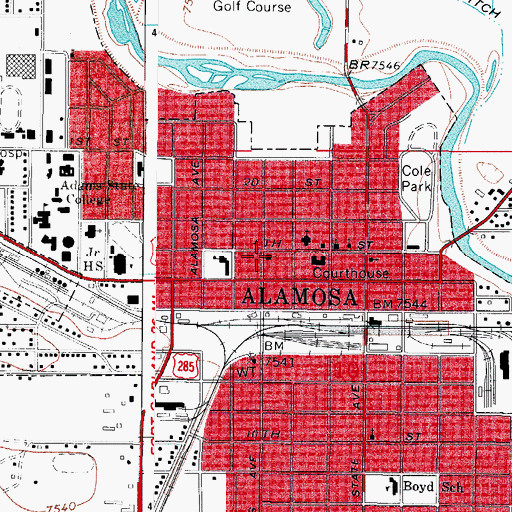 Topographic Map of Christian Science Society, CO