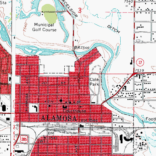 Topographic Map of First Christian Church, CO