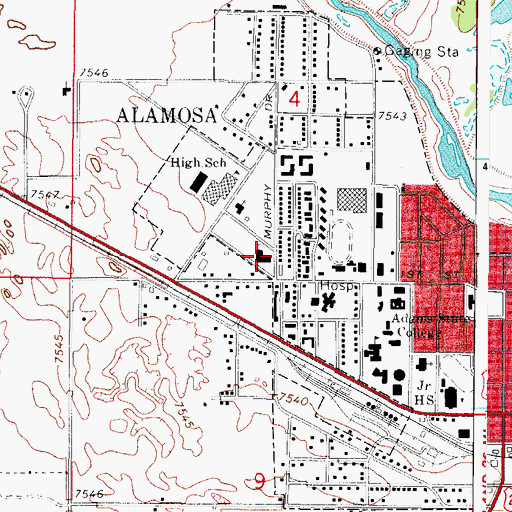 Topographic Map of First United Methodist Church, CO