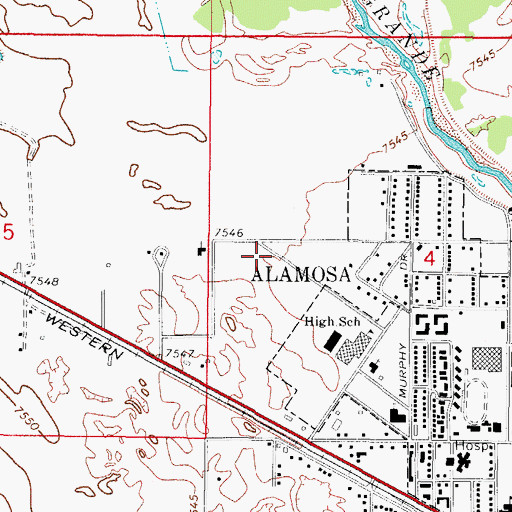 Topographic Map of River of Life Assembly of God Church, CO