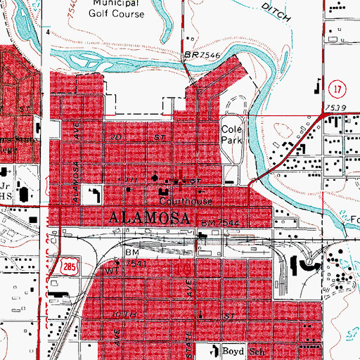 Topographic Map of Saint Thomas Episcopal Church, CO