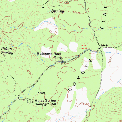 Topographic Map of Balanced Rock Mine, CA