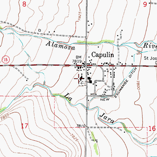 Topographic Map of Saint Joseph Catholic Church Capulin, CO