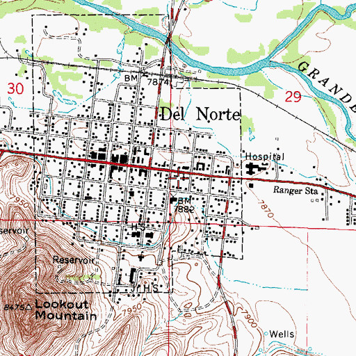 Topographic Map of Gateway Baptist Church, CO