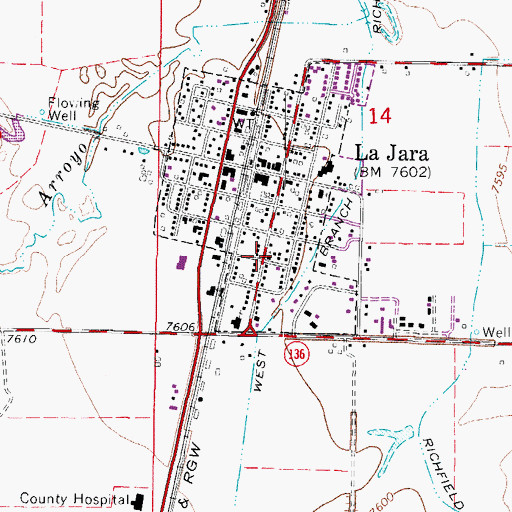 Topographic Map of First Presbyterian Church, CO