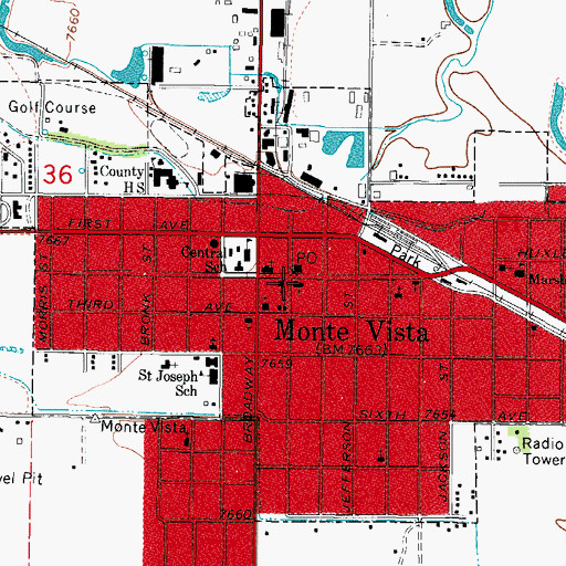 Topographic Map of First Christian Church, CO