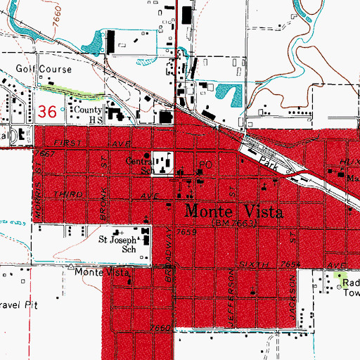 Topographic Map of United Methodist Church, CO