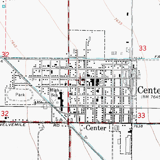 Topographic Map of First Baptist Church, CO