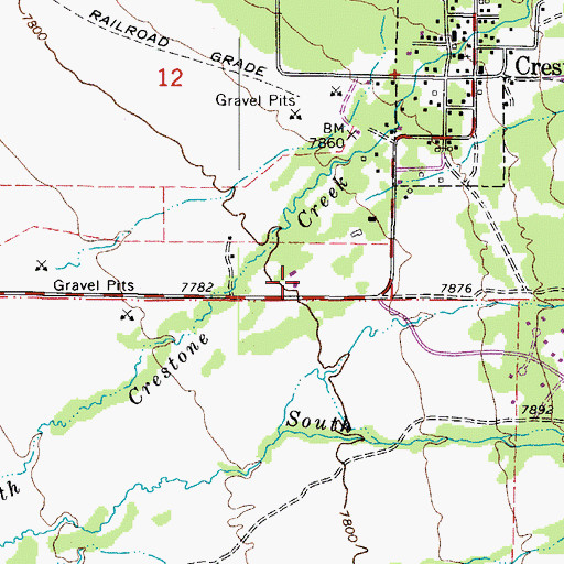 Topographic Map of Crestone Baptist Church, CO