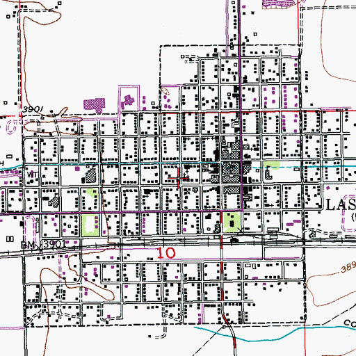 Topographic Map of First United Methodist Church of Las Animas, CO